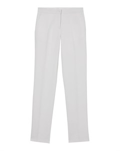 Белые прямые брюки с однотонными лампасами Burberry