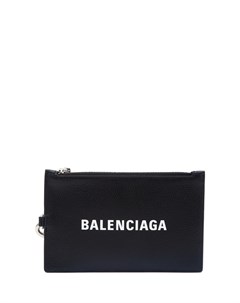 Кошелек из черной кожи с логотипом Cash Balenciaga
