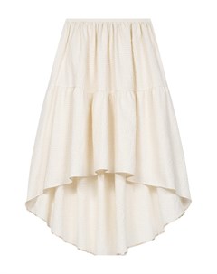 Хлопковая асимметричная юбка молочного цвета Maje