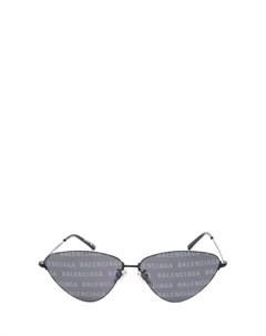 Черные солнцезащитные очки в металлической оправе Balenciaga