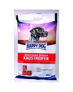 Лакомство для собак Kaustreifen с говядиной и телятиной 0 2 кг Happy dog