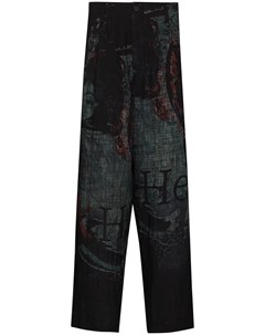 Широкие брюки с принтом Yohji yamamoto