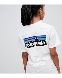 Свободная белая футболка из органического хлопка с логотипом Patagonia