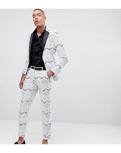 Белый кружевной пиджак смокинг зауженного кроя Tall Asos edition