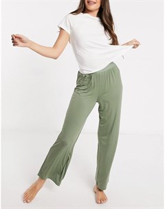 Мягкие пижамные брюки цвета хаки с эластичным поясом Выбирай и комбинируй Asos design