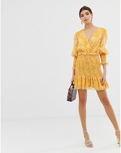Платье мини с золотистым цветочным принтом Keepsake®