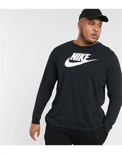 Черный лонгслив с логотипом Plus Nike