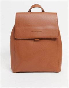 Светло коричневый рюкзак без подкладки с клапаном Claudia canova