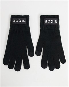 Черные трикотажные перчатки для сенсорных гаджетов Nicce
