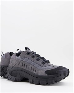 Серые замшевые кроссовки на массивной подошве Caterpillar Cat footwear