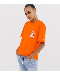 Оранжевая oversize футболка с логотипом Converse