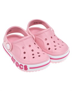 Розовые сланцы с логотипом детские Crocs