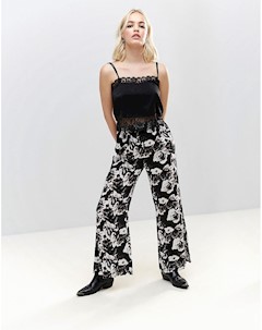 Укороченные брюки с цветочным принтом Rock & religion