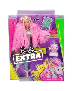 Кукла Extra в розовой куртке Barbie