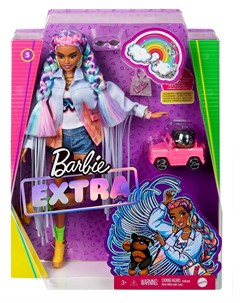Кукла Extra с радужными косичками Barbie
