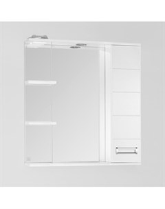 Зеркало шкаф Ирис 75 с подсветкой белый ЛС 00000020 Style line