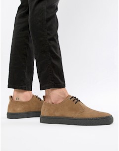 Светло коричневые низкие замшевые туфли Linden Fred perry