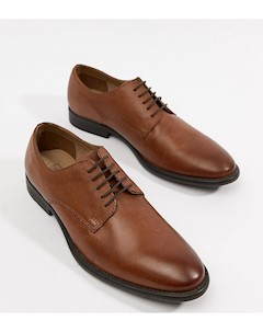 Светло коричневые мягкие кожаные туфли на шнуровке Asos design