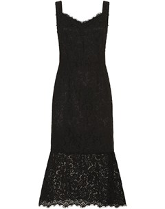 Кружевное платье с V образным вырезом Dolce&gabbana