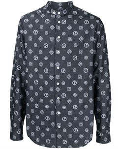 Джинсовая рубашка с вышитой монограммой Giorgio armani