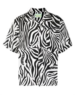 Рубашка с зебровым принтом и логотипом Aries