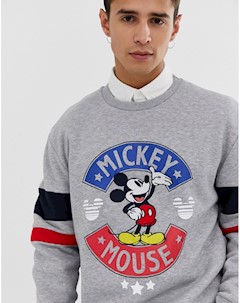 Серый свитшот с принтом Mickey Mouse Pull & bear