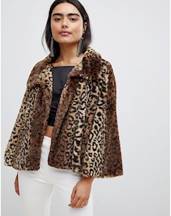 Меховая куртка с леопардовым принтом Luxurious Jayley