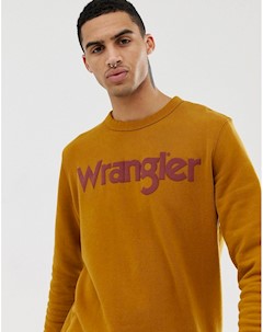 Золотисто коричневый свитшот с круглым вырезом и логотипом Wrangler