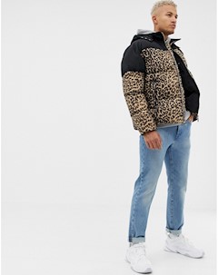 Дутая куртка с леопардовым принтом Boohooman