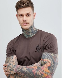 Темно коричневая длинная футболка Gym king