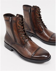 Кожаные ботинки коньячного цвета на шнуровке Kenneth cole