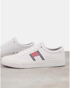 Белые кожаные кроссовки с логотипом Corporate Tommy hilfiger