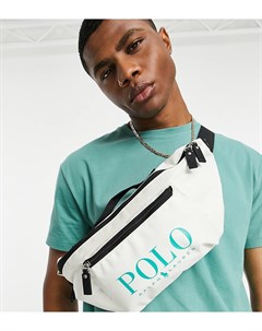 Кремовая сумка кошелек на пояс с зеленым логотипом x ASOS Exclusive Collab Polo ralph lauren