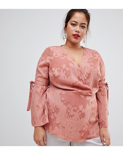 Розовая блузка с запахом Lovedrobe