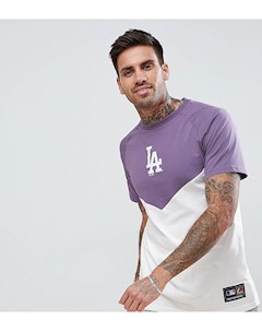 Белая футболка с шевронообразной контрастной вставкой L A Dodgers Majestic
