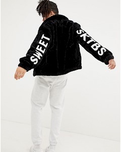 Черная куртка из искусственной кожи с логотипом SWEET SKTBS Sweet sktbs