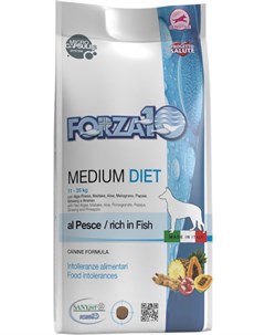 Dog Medium Diet монобелковый для взрослых собак средних пород при аллергии с рыбой 12 кг Forza10
