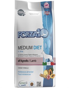 Dog Medium Diet монобелковый для взрослых собак средних пород при аллергии с ягненком 12 кг Forza10