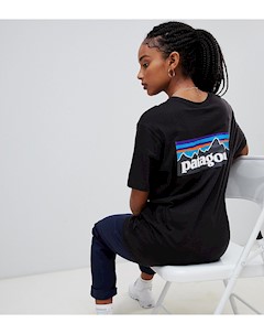 Свободная черная футболка с логотипом Patagonia