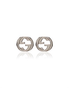 Серебряные серьги гвоздики с логотипом GG Gucci