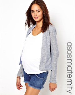 Блейзер для беременных из фактурной меланжевой ткани цвета металлик Asos maternity