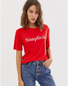 Свободная футболка с принтом Simplicite Neon rose