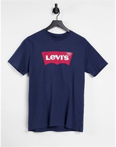 Темно синяя футболка с логотипом в форме крыла летучей мыши Levi's®