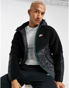 Черная куртка на молнии с капюшоном и вставками из флиса Heritage Essentials Winter Nike