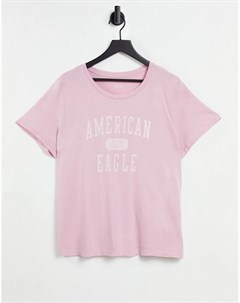 Розовая классическая футболка American eagle