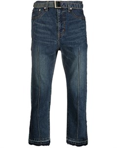 Укороченные джинсы с полосками Sacai