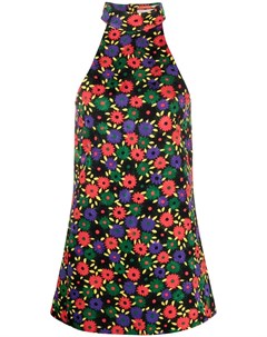 Платье с вырезом халтер и цветочной вышивкой Saint laurent