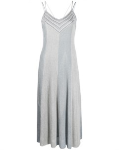 Платье с эффектом металлик и V образным вырезом Emporio armani