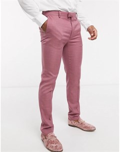Розовые зауженные брюки Topman