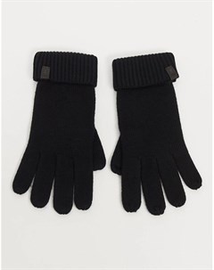 Черные перчатки из мериносовой шерсти Allsaints